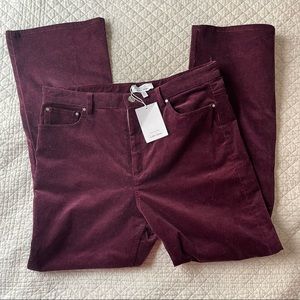 & Other Stories Maroon Corduroy Kick Flare Pants